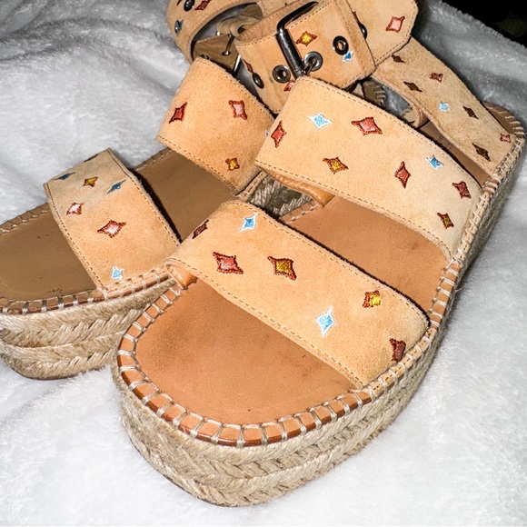 Rag & Bone Tara Dune Embroidered Platform Espadrille Sandals | Size 7.5 / 38 - Picture 4 of 8